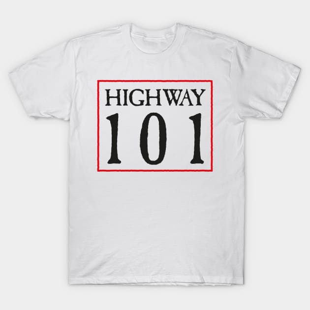 Highway 101 (black) T-Shirt by conform